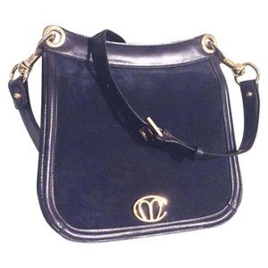 Mark Cross Vintage Suede and  leather shoulder flap bag